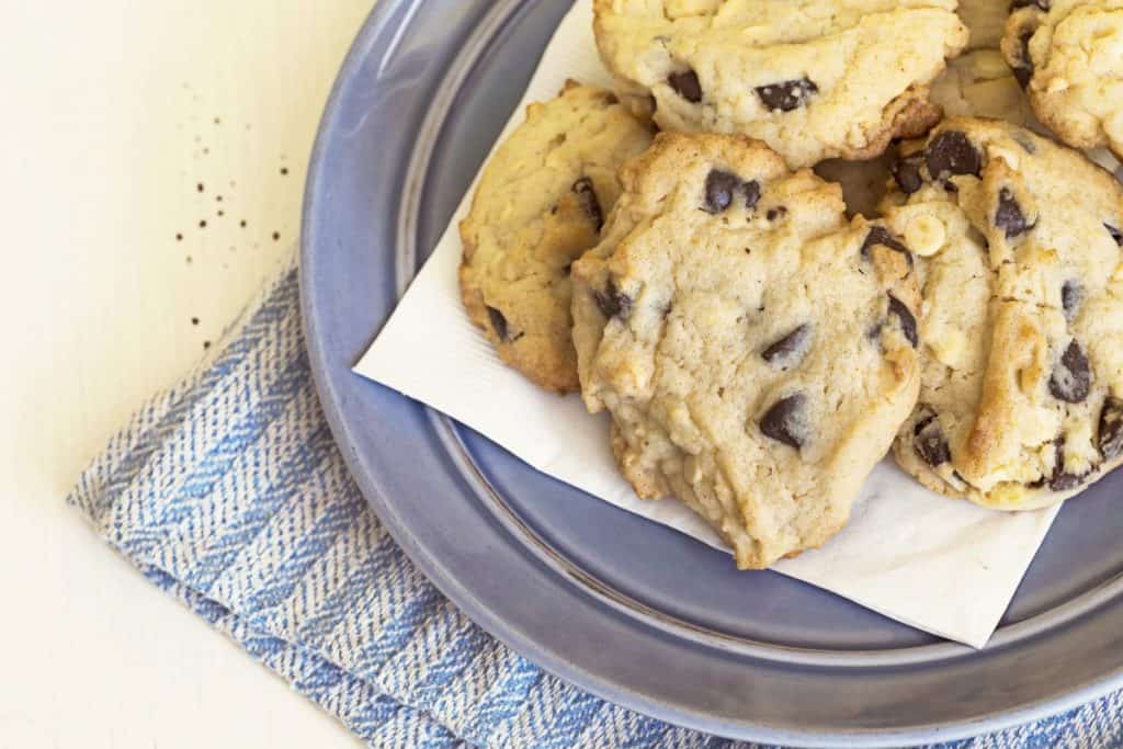 chocolate chip cookies on a plate