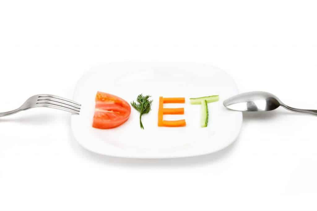 plate with the word diet written on it