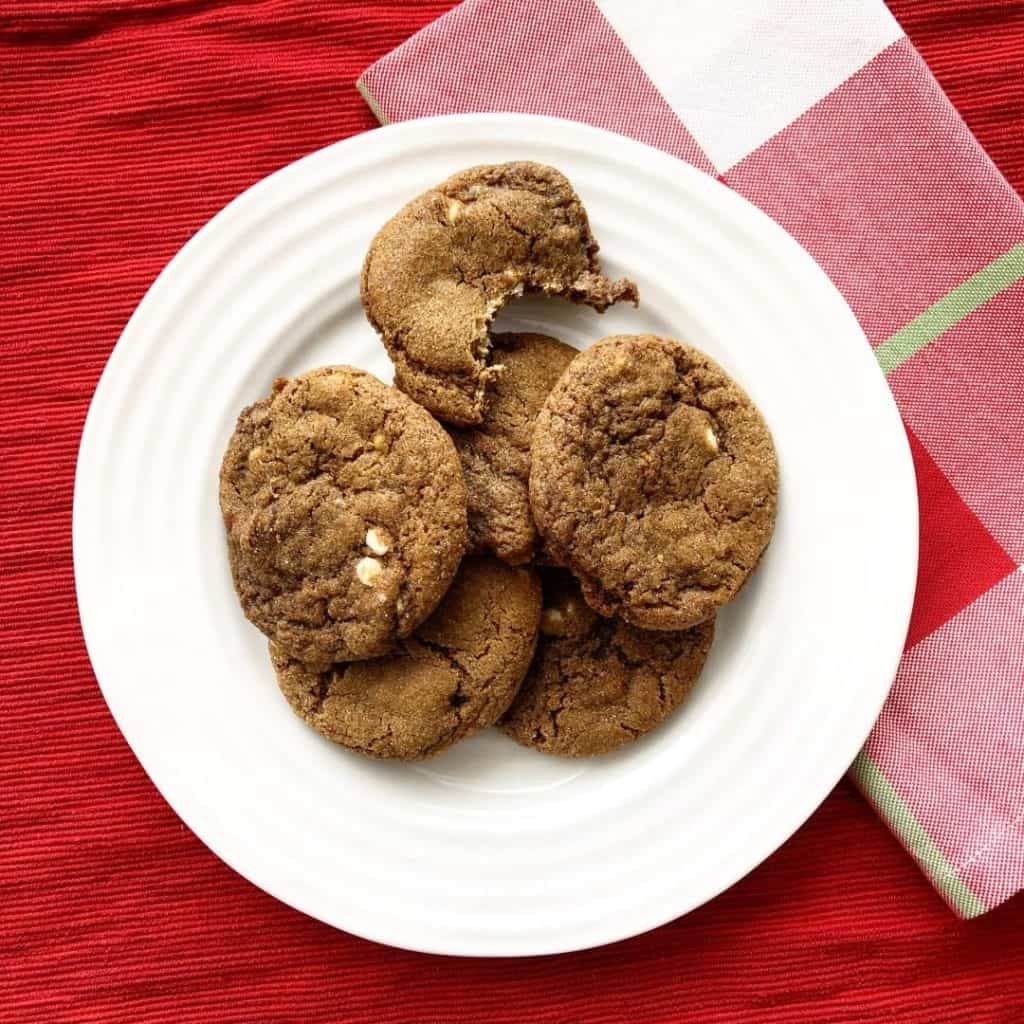 chewy ginger cookies on a plate