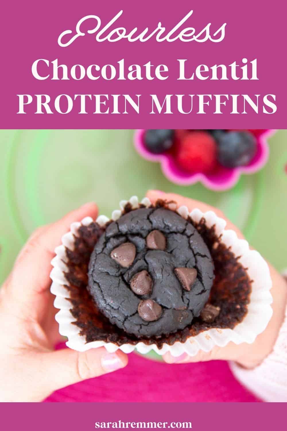 Flourless Chocolate Lentil Protein Muffins