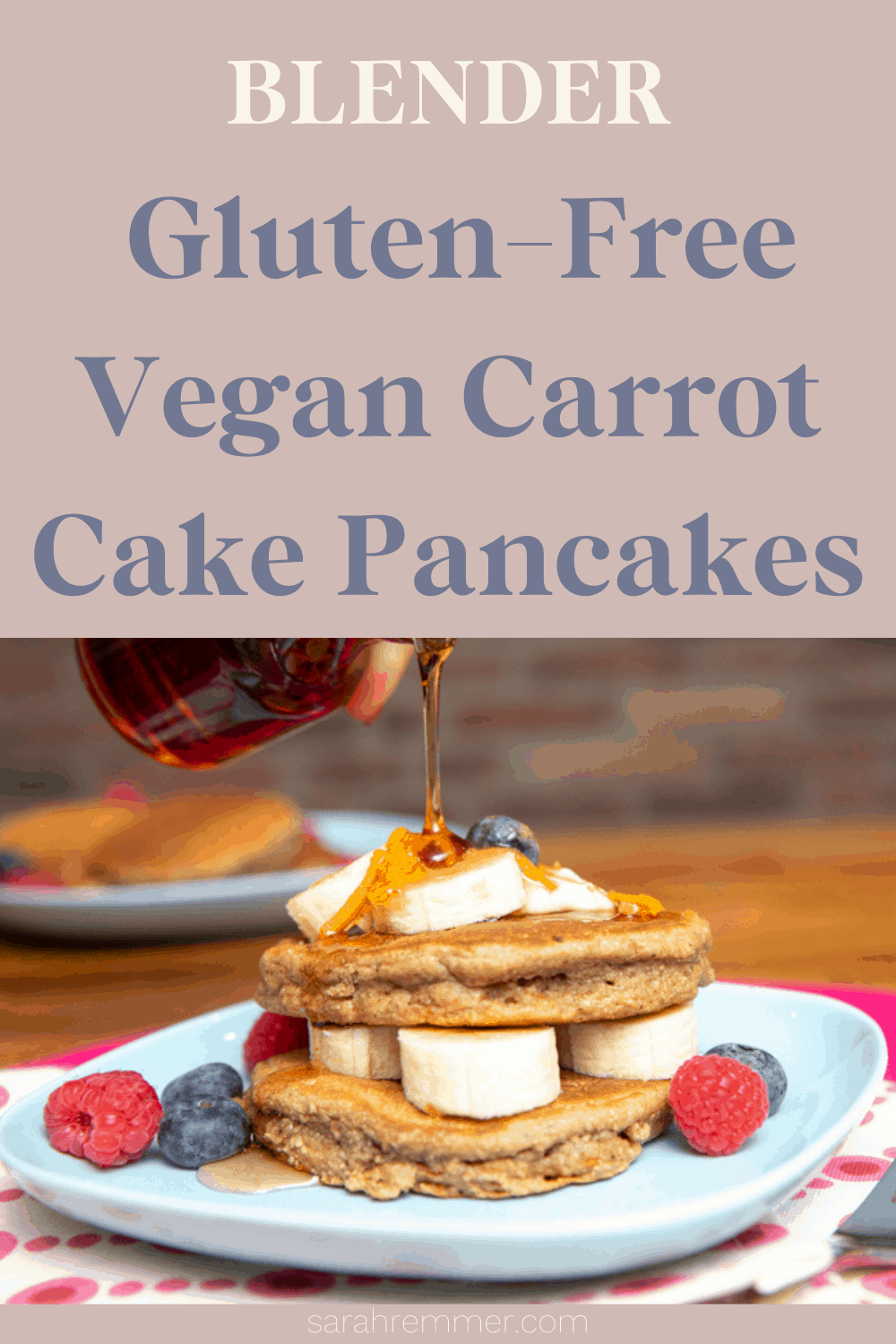 Pinterest pin for vegan gluten-free carrot cake pancakes