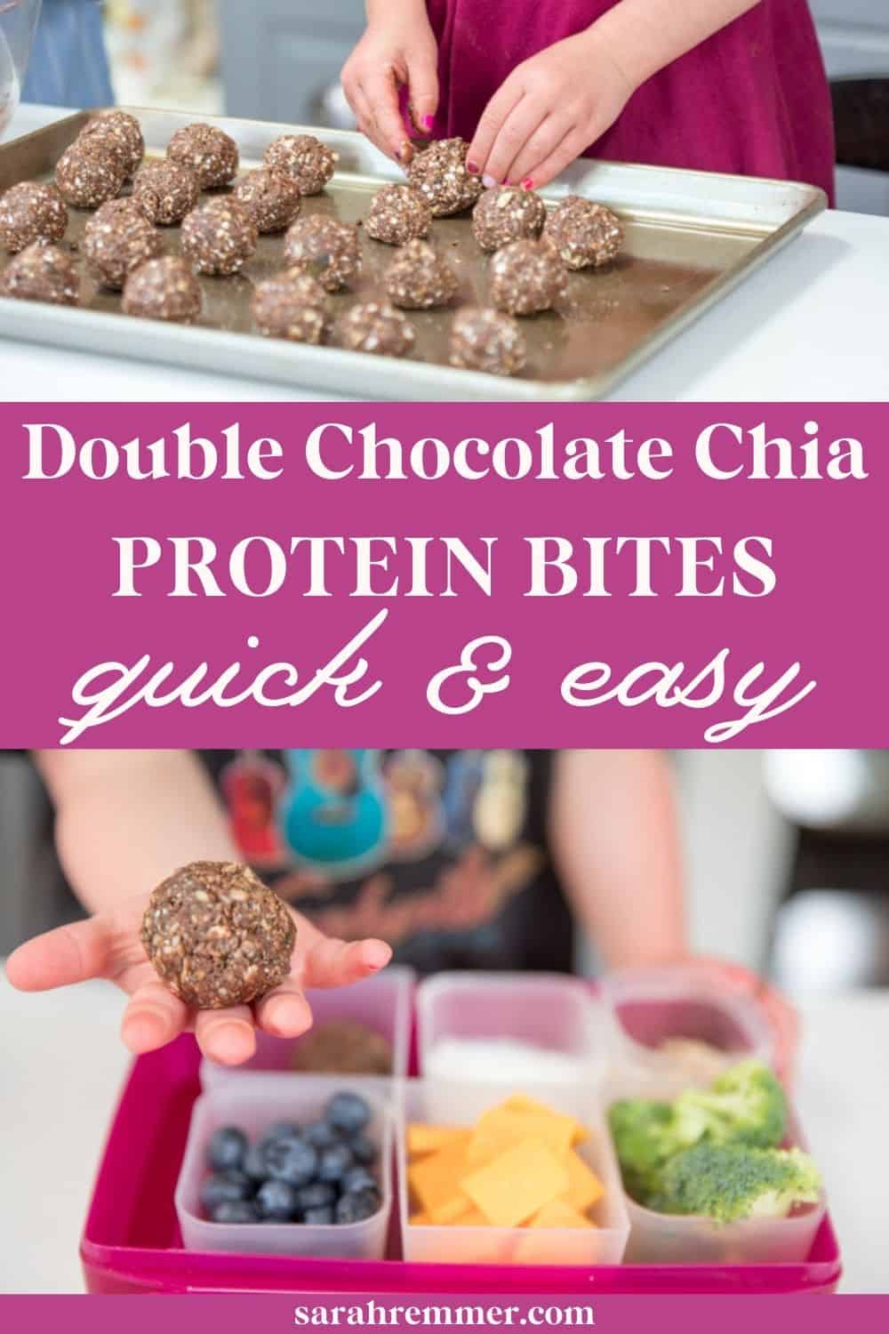 I've been on a mission lately to find healthy and tasty snack recipes to add some variety to my son's lunchbox. Enter these double chocolate chia protein bites! They're kid-approved and school safe.