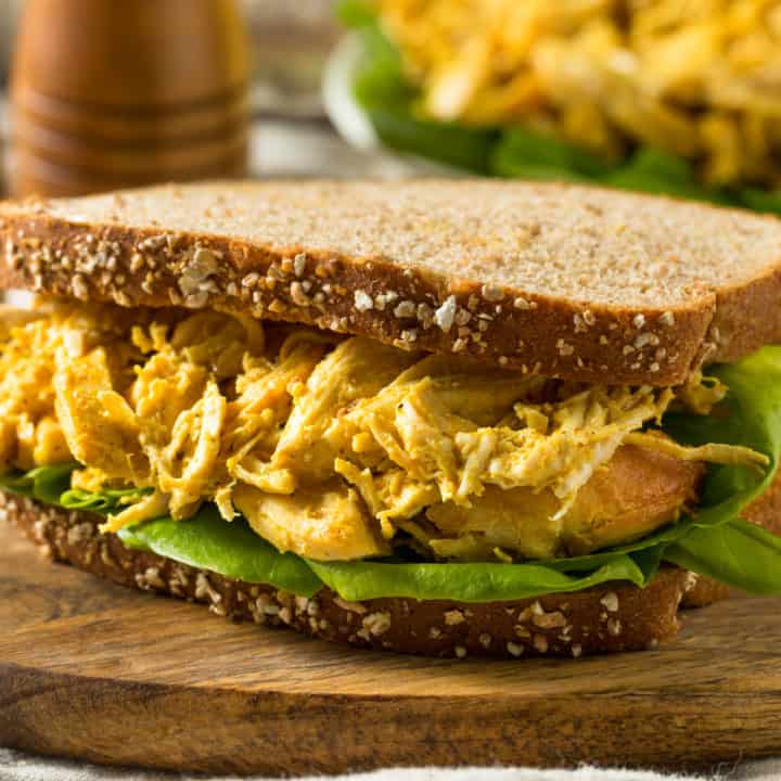 Homemade Curried Coronation Chicken with Lettuce Ready to Eat