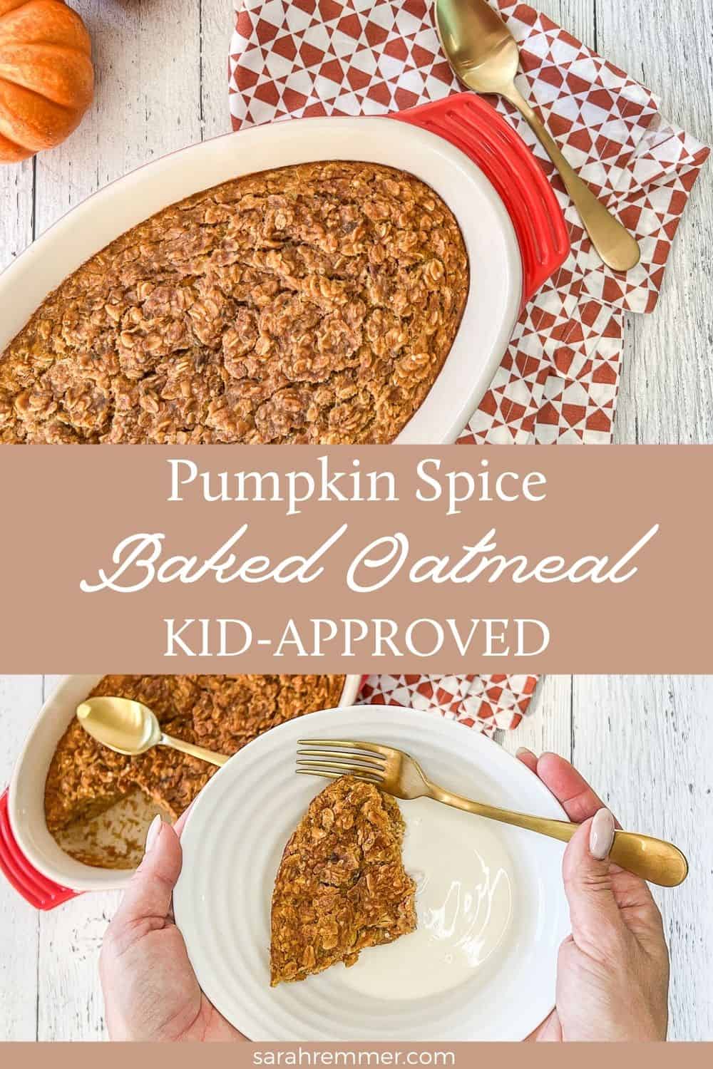 This pumpkin spice baked oatmeal is loaded with delicious Fall flavours, as well as nutrition. It’s rich in protein, fibre, vitamins and minerals and will keep your family satisfied all morning.