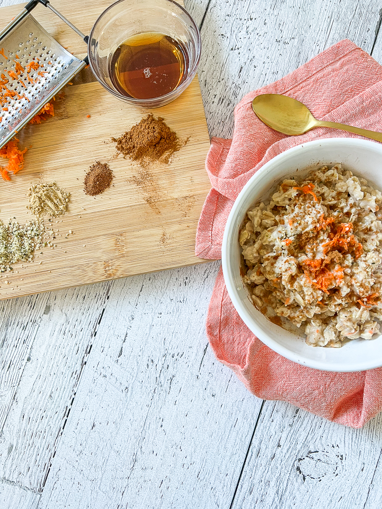 carrot cake oatmeal with spices