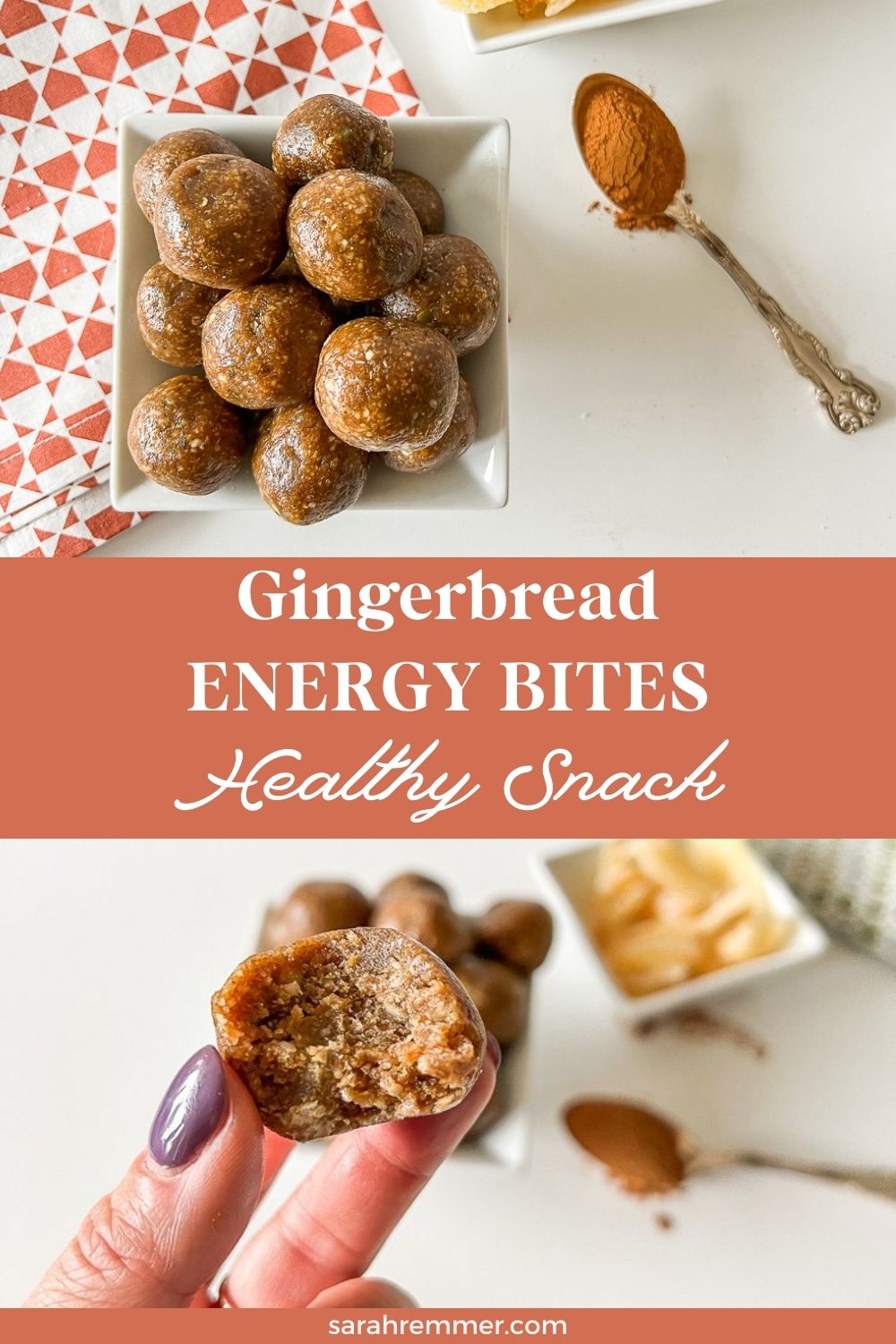 These little gingerbread energy bites are the perfect combination of sweet and spicy. You’ll love this holiday-inspired recipe!