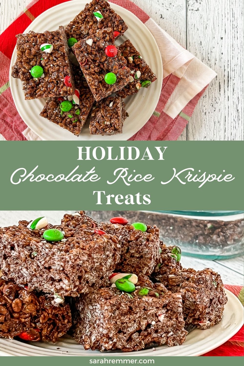 If you’re looking for a fun, delicious and EASY Christmas treat to make with your kiddos, this holiday Chocolate Rice Krispie Treats recipe is the one! 
