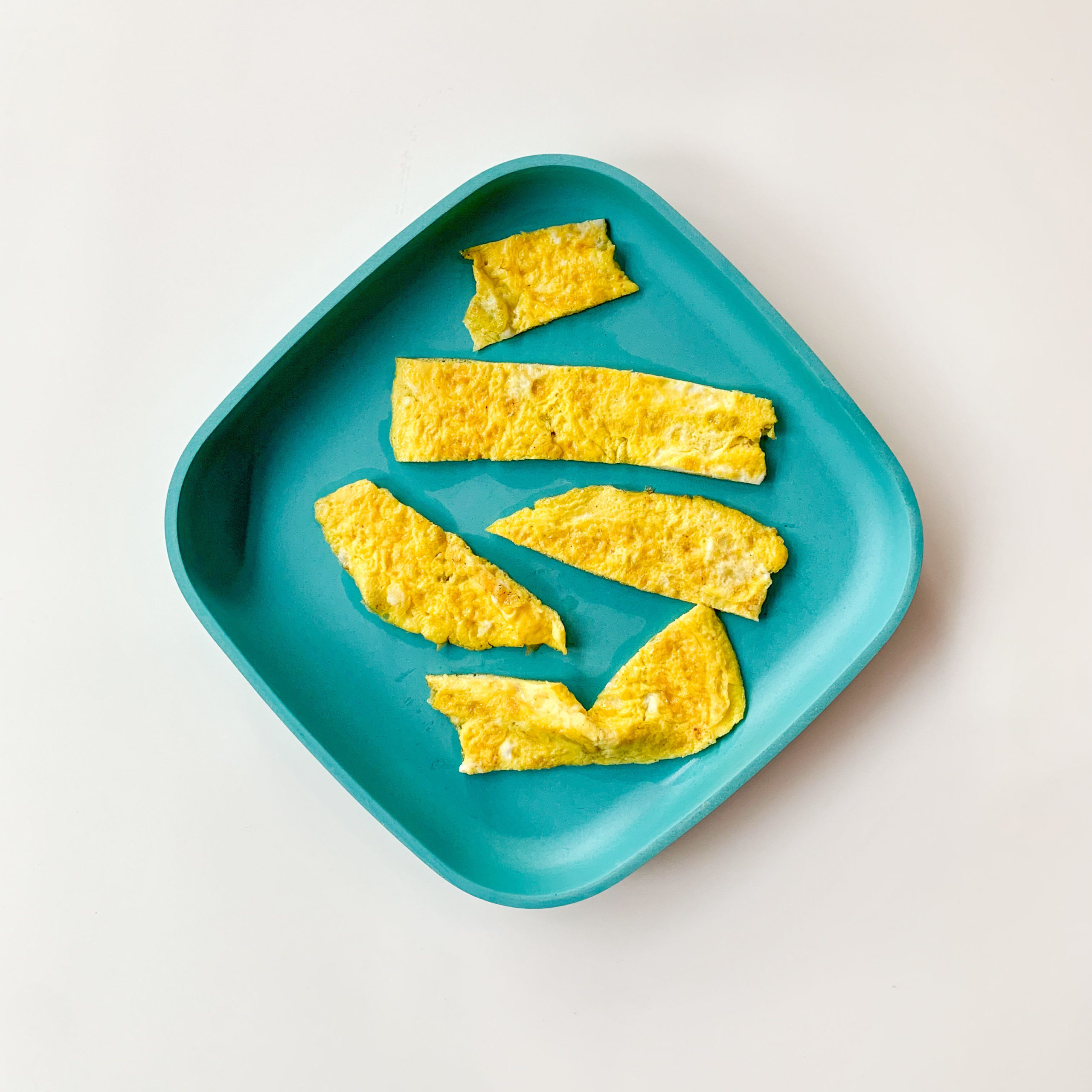omelet egg strips on a plate