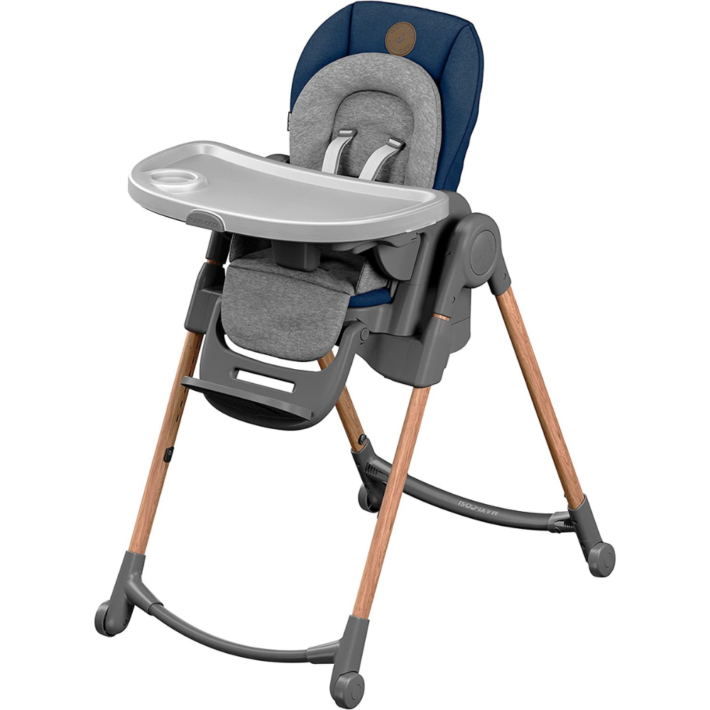 wooden and plastic highchair