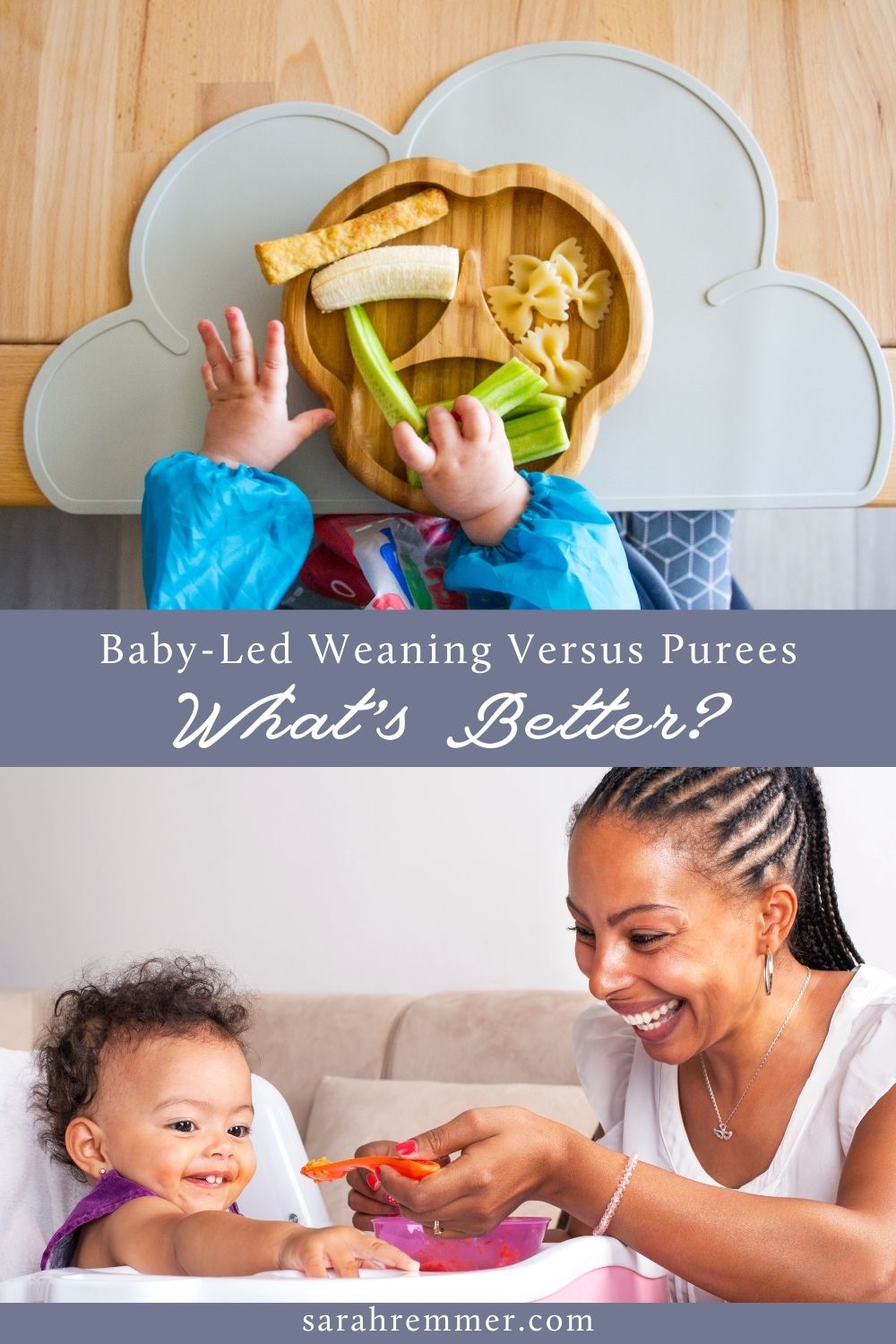 Here is everything you need to know from a pediatric registered dietitian on whether to introduce baby to solids using purees, by doing baby-led weaning, or a combination, and why.