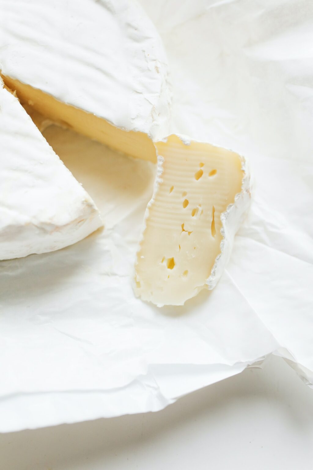 close up of a wheel of Brie cheese