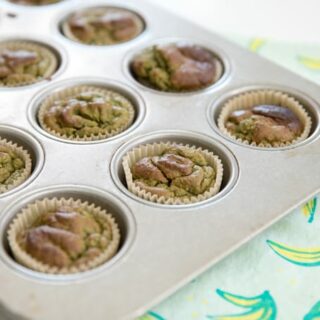 green monster blender muffins in a muffin tin